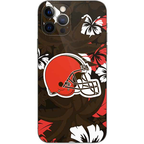NFL Cleveland Browns Tropical Print iPhone 12 Pro Skin